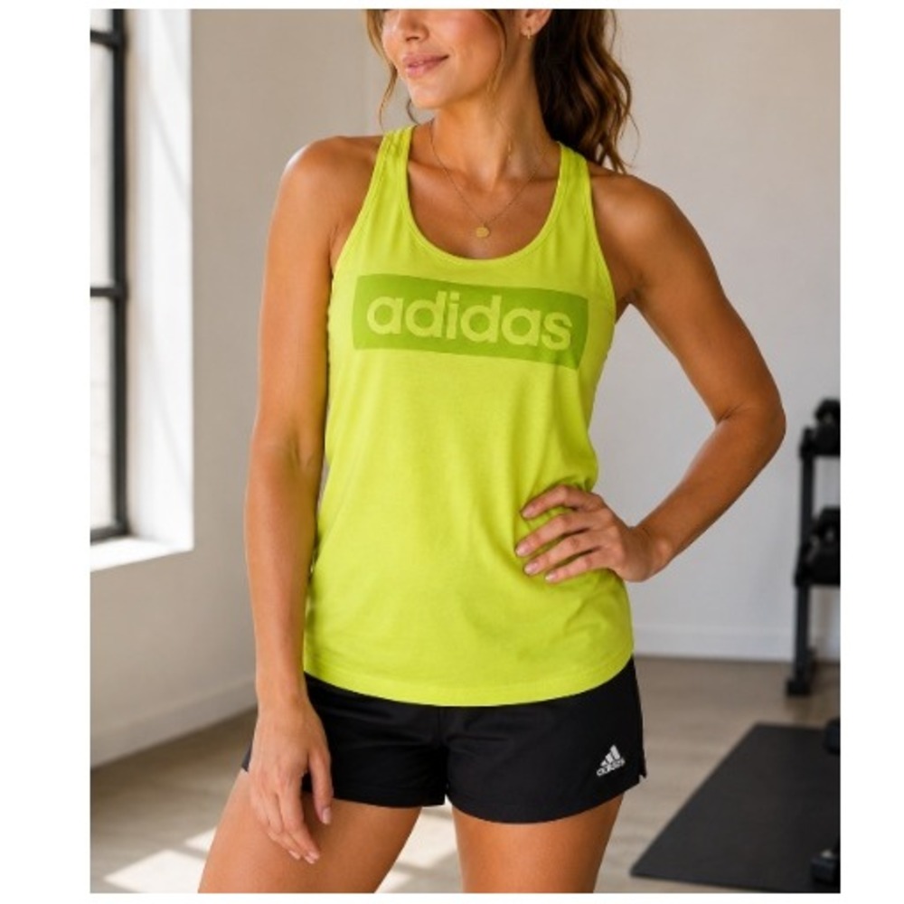 Adidas Women's Light Green Performance Sports Racerback Tank Top Size M